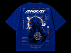 Blue Shadow Dice Graphic Oversized T-Shirt