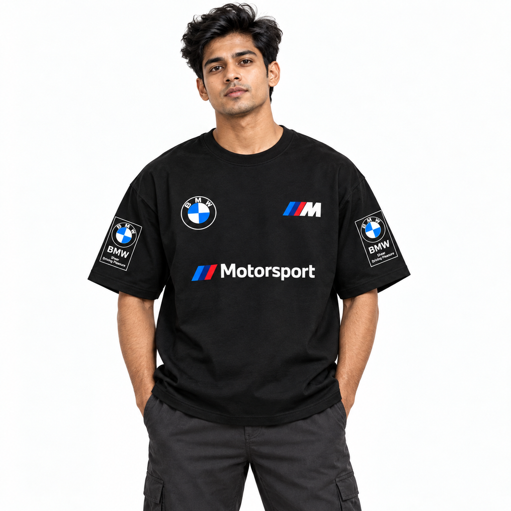 BMW Motorsport Inspired Black Oversized T-Shirt | ANKAI