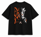 Naruto & Kurama Oversized T-Shirt – Black Anime Graphic Tee | ANKAI