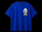 Blue Shadow Dice Graphic Oversized T-Shirt