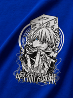 Blue Shadow Dice Graphic Oversized T-Shirt