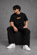 Naruto & Kurama Oversized T-Shirt – Black Anime Graphic Tee | ANKAI