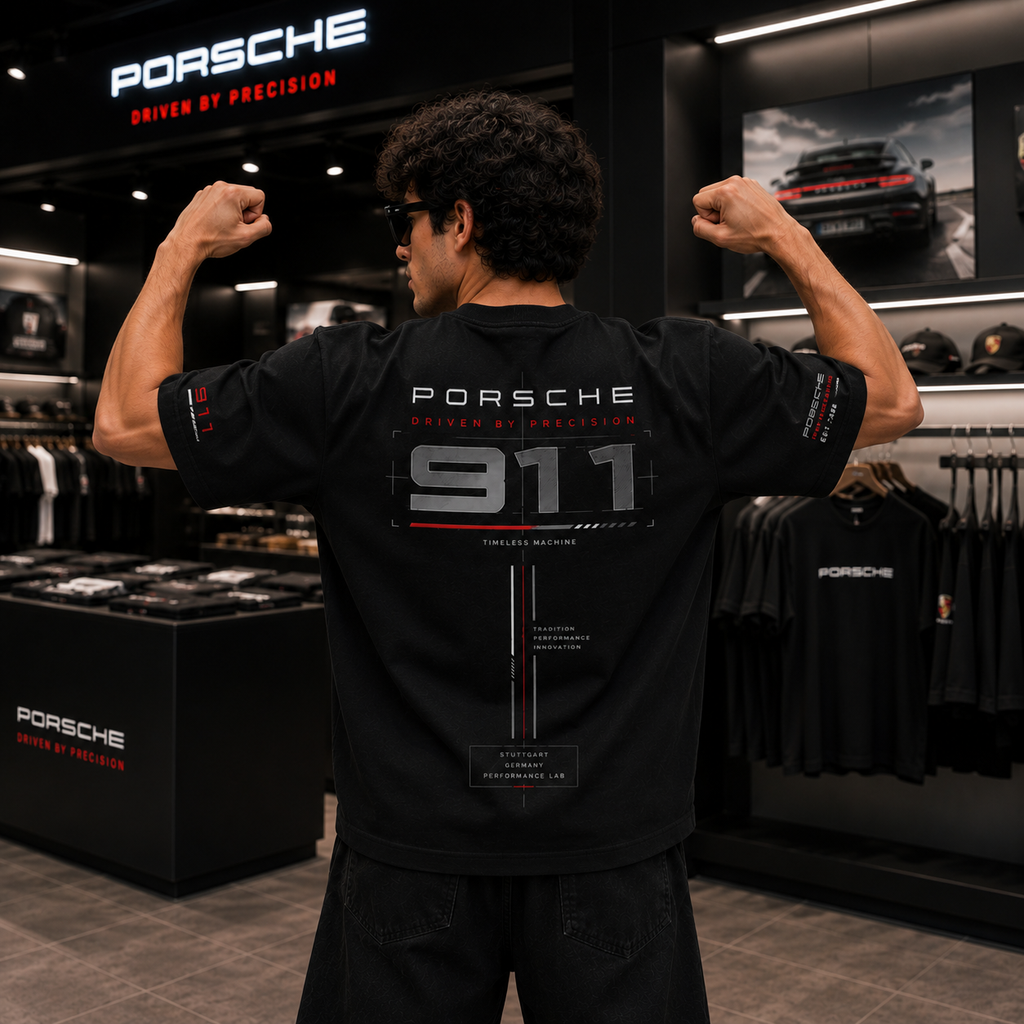 Porsche Performance Engineered Oversized Black T-Shirt